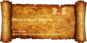 Messinger Barna névjegykártya